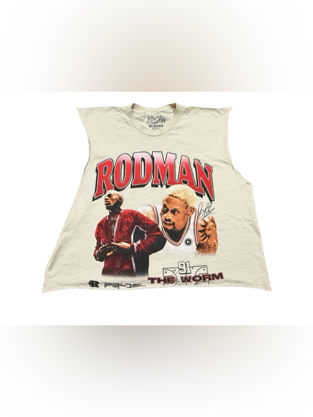 Dennis Rodman Graphic Shirt Repurposed Men Size XL Chicago Bulls Basketball